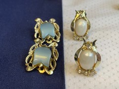 Vtg Clip-On Earring Lot Robert Rose Renoir Dalsheim Judy Lee Lisner Faux Gems