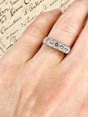 Vintage Art Deco 1.03 CTW Carré Cut Diamond Ring Platinum PT900