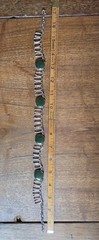 Jade and Silver Vintage Necklace 17 Inches Handmade Adjustable Hook Closure