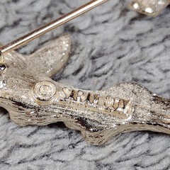 Sarah Coventry Monogram Initial J Brooch Letter Bamboo Shape Textured Jewelry
