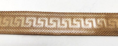 Art Deco Byzantine Greek Key Chain Tassel Gold Tone Mesh Slide Bracelet!