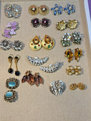 CLEARANCE 17 pair of Gorgeous Vintage Clip on Earrings some are Signed