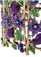 Alilang Antique Hollow Vintage Floral Topaz Crystal Rhinestone Flower Garden…