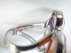 Huge Sterling Silver 925 Natural Gemstone Statement Vintage Ring Size 6