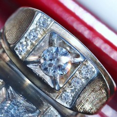 14k yellow gold ring 0.76ct diamond sz 9.25 handmade 1920’s antique 7.6gr N2389A