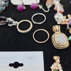 Estate Jewelry Asst Lot Of 30 Items Silver- Turquoise-Rings-Necklaces VTG #4 Set
