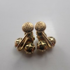 Vintage JMS 1/20 12k GF Simulated Pearl Cluster Screw Back Earrings Weighs 4.0g