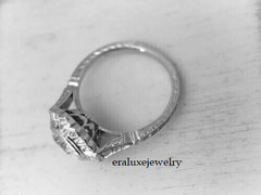 4Ct Vintage Art Deco Style Lab Created Diamond Engagement 14K White Gold FN Ring