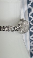 Vintage Bulova Ladies Watch-14K White Gold Cocktail With 8 Lovely Small Diamonds