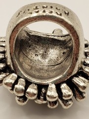 Vintage Nepal Perruque Modernist Pewter Ring Size 9 Large 4cm Statement Sputnik
