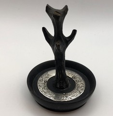 Ring Tree Edwardian English Ebony & Sterling; Ca 1916 Hallmark- No Monogram