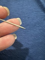 Vtg Sterling Silver 925 Acorn Straight Stick Pin, 3.5 in