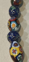 Italian Milifiore Oval Multicolored, Cloisonné & Carved Animals Bead Necklace