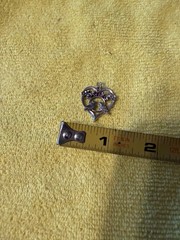 Vintage 1981 Franklin Mint 925 Sterling Silver Ruby Lovebirds Heart Pendant FM81