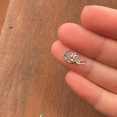 Vintage Sunwest 925 Sterling Silver Moon & Star Celestial Tiny Pendant Charm