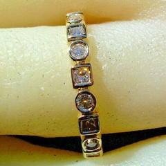 Original EARTH MINED DIAMOND Deco Wedding Band SOLID 14K GOLD Anniversary Ring 7