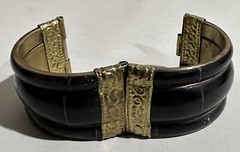 Vintage India bangle 100% genuine horn bone brass stone bracelet Made In India