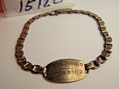 Vintage World War II-era Sterling Identification Bracelet 6 3/4″ Long