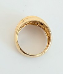Vintage Avon RJ Gold Plated Ribbed Dome Ring Adjustable 8-9