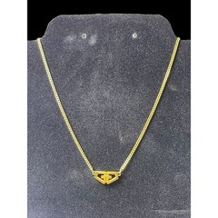 Vintage 1979 Givenchy Gold Plated GG Logo Necklace 15.5 in Women Jewelry COA