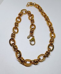 Vintage Francesca Visconti Chunky Gold Tone Chain Heavy Link Choker Necklace 20”