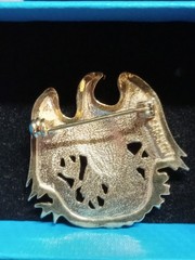 Vintage 1968 Sarah Coventry American Eagle Brooch Gold Tone