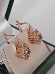 Vintage 1990-s 14 Ct Rolled Gold Mystic Topaz Zircons Earrings-Hallmarked 585 RG