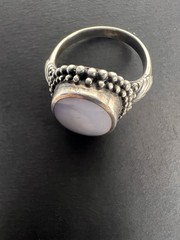 Vintage 925 Silver Lot: Rutilated Quartz Pearl Earrings Cameo Ring Shell Necklac