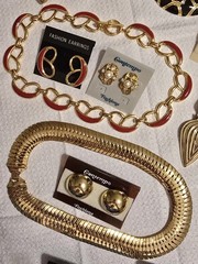 Contempo Fashions Lot 4 Necklaces, 9 Earrings, 1980s Vintage Retro Jewelry, NOS