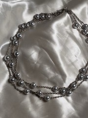 Vintage Signed Carol Lee Faux Pearl Headed Layered Necklace Choker