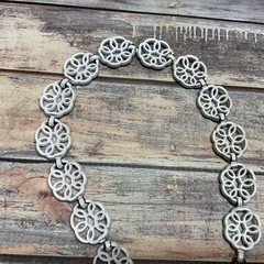 Vintage Trifari White Enamel Choker Necklace Swirl Link Mid Century
