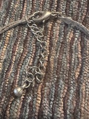 Vintage Silver Tone Snake Chain Lariat Necklace Crystal Slider Pendant