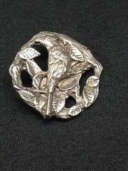 1999 Limited Edition Birds And Blooms Silvertone 3D Cardinal Design Brooch