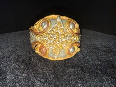 Metal Soldered Cuff Bracelet Copper Brass Aluminum Modernist Sculpture SEE VIDEO