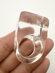 Vintage Lucite Plastic Clear Ring Statement Size 6.5