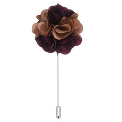 1 Pcs Flower Boutonnieres Pin Lapel Pin for Men Camellia Flower Brown/Purple