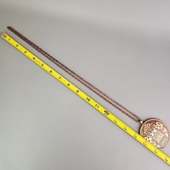 Vintage Copper Bell Kachina Pendant Necklace 29″ Large Round 2 5/8″
