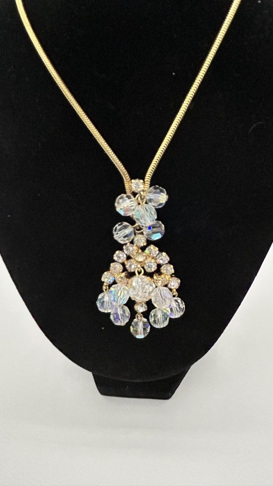 Vintage Juliana Crystal Waterfall Bib Necklace – D&E Verified, Aurora Borealis