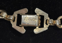 Vintage Barclay Necklace gold tone with hanging pendent w/ red bobbles
