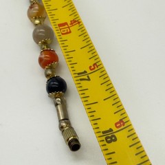 Vintage Beggars Beads Necklace Multicolor Stones Barrel Clasp 18 Inches