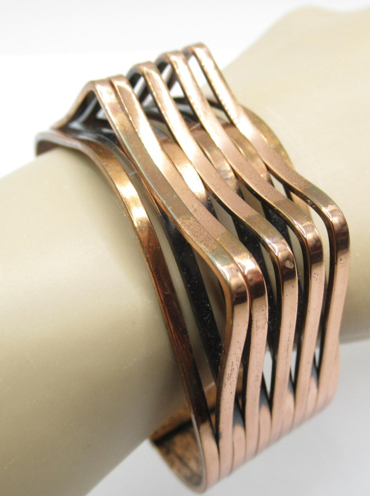 Renoir Signed Cuff Vintage Modernist Bracelet Designer