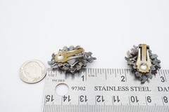 Vintage Clip On Earrings Silver Tone Etruscan