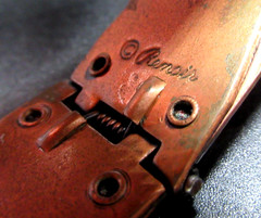 RENOIR Copper Beaded Vintage Hinged Bangle Bracelet