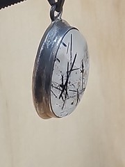 Sterling Silver 925 Oval Black Rutilated Quartz Statement Pendant