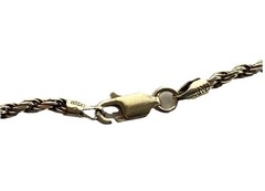 Vintage 11.48 gram Sterling Silver 925 2.5mm Rope Necklace JN, Italy 23′ Long