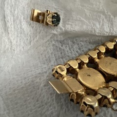 Vintage Demi-parure Juliana DeLizza and Elster Gold Tone Gray Rhinestone *Read*