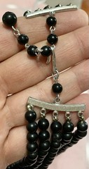 Vintage Signed Japan 1950’s-1970’s Multi Strand Black Lucite Choker Necklace