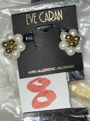 Vintage Eve Caran 1980’s/1990’s FABRICATED PEARL VINTAGE CLIP EARRINGS NWT St#03