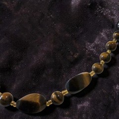 Vintage Genuine Tiger’s Eye Graduated Bead Necklace Barrel Clasp