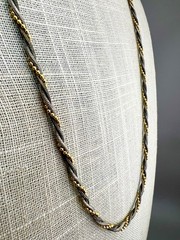 Napier Necklace Twisted Two Tone Multi Strand Silver Gold Tone Signed 24” READ